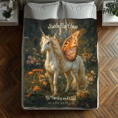 Oranje en wit sprookje Pegasus Fleece Deken