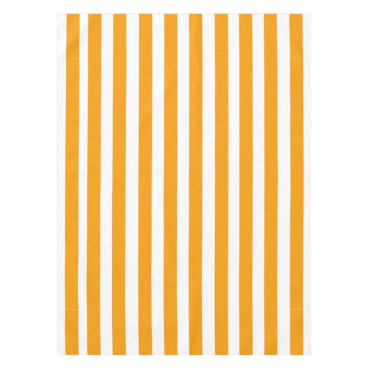 Oranje en wit Stripespatroon Tafelkleed (Voorkant)