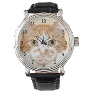 Oranje en wit tafelblad horloge