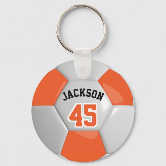 Oranje en Wit Team Voetbal ⚽ Sleutelhanger (Voorkant)