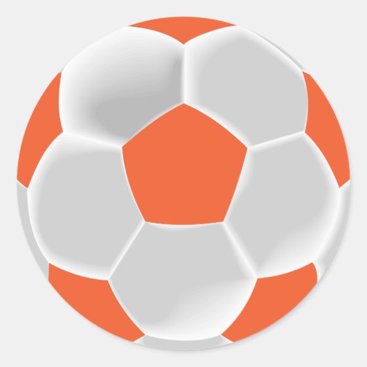 Oranje en wit Voetbal Ronde Sticker (Voorkant)