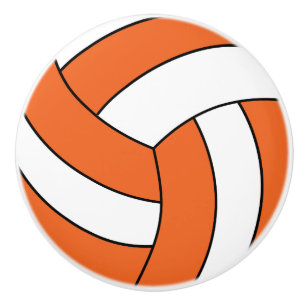 Oranje en wit volleybal keramische knop