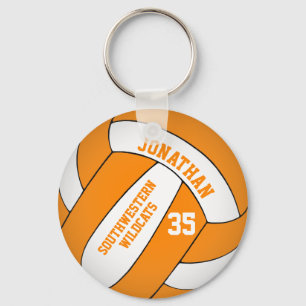 oranje en wit volleybalteam kleuren jongens sleutelhanger