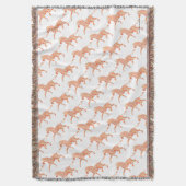 Oranje en wit Zebra Silhouette Deken (Voorkant Verticaal)