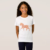 Oranje en wit Zebra Silhouette T-shirt (Voorkant volledig)