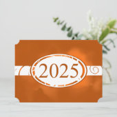Oranje en witte bloemen Button 2025 Kaart (Staand voorkant)