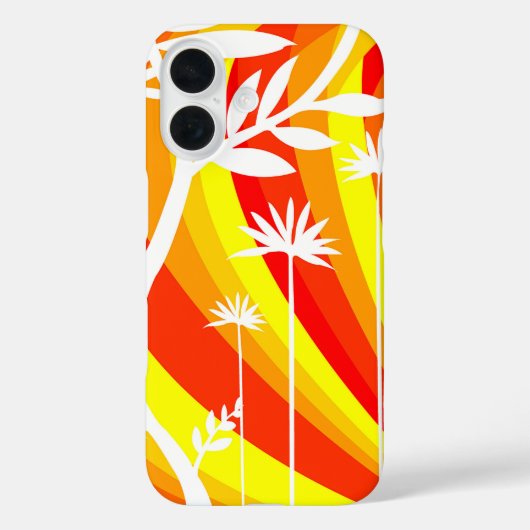 Oranje en witte botanische illustratie Case-Mate iPhone case (Achterkant)