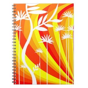 Oranje en witte botanische illustratie notitieboek