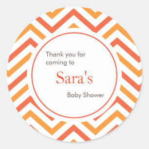 Oranje en witte Chevron Favor Sticker