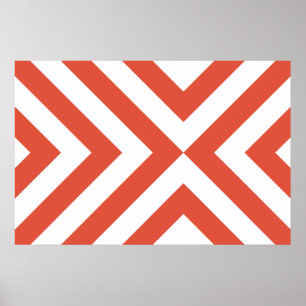 Oranje en witte chevrons poster