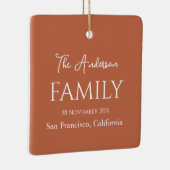 Oranje en witte eenvoudige familie keramisch ornament (Rechts)