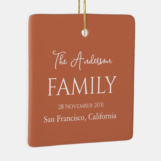 Oranje en witte eenvoudige familie keramisch ornament (Rechts)