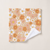 Oranje en witte Floral Bath Towel Set Bad Handdoek (Wasdoekje)
