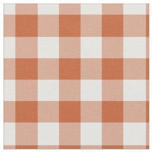 Oranje en witte geruite gingham stof