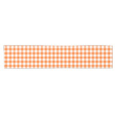 Oranje en witte Gingham Gingham Checktable Runner Korte Tafelloper (Horizontaal)