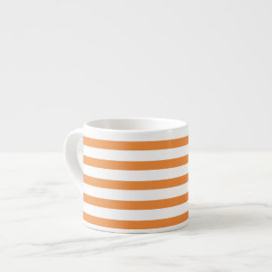 Oranje en witte horizontale streep espresso kop