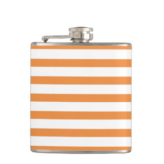Oranje en witte horizontale streep heupfles
