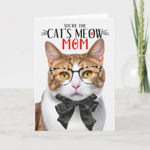 Oranje en witte kat voor mama op Moederdag Feestdagen Kaart