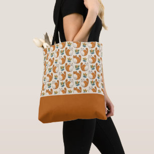 Oranje en Witte Katten Naïeve Kunststijl Kleurblok Draagtas
