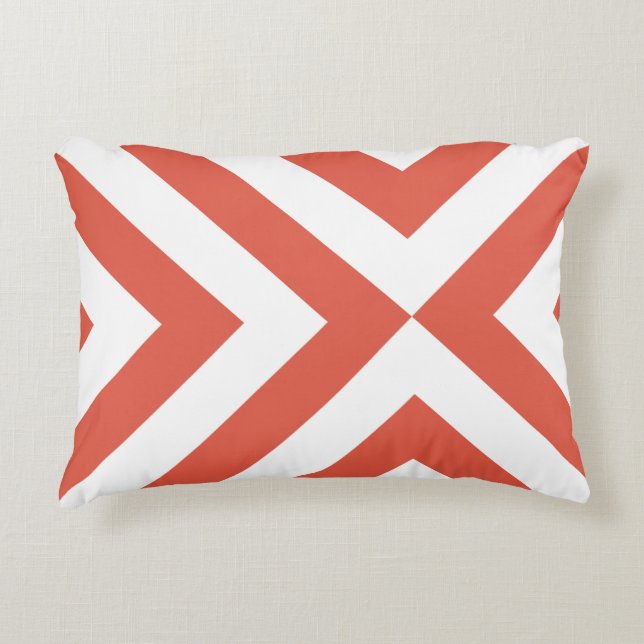 Oranje en witte kazen accent kussen (Voorkant)