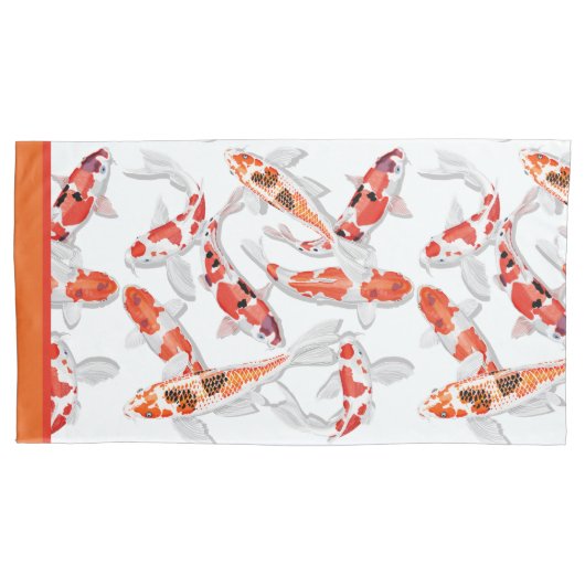 Oranje en witte koolvis kussensloop (Voorkant-Links)