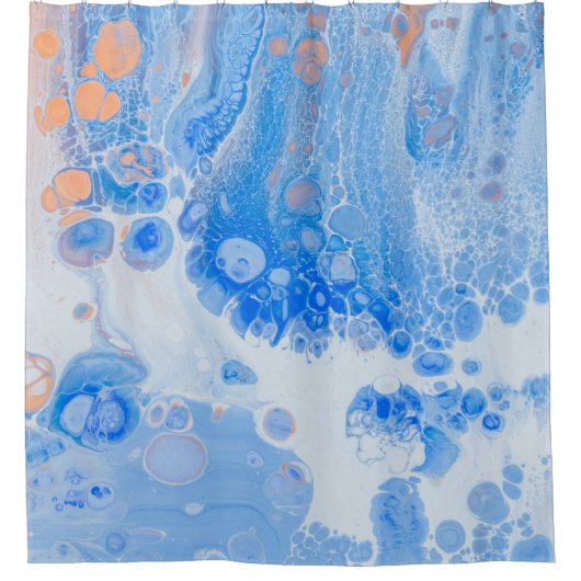 Oranje en witte kwal in water douchegordijn (Voorkant)