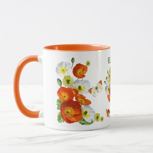  Oranje en Witte Papoea aangepaste tekst Mok (Links)