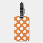 Oranje en witte poka Dots Bagagelabel (Voorkant verticaal)