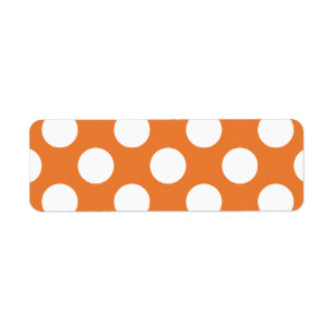 Oranje en witte poka Dots Etiket