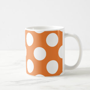 Oranje en witte poka Dots Koffiemok