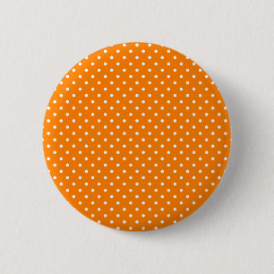 Oranje en witte poka Dots Ronde Button 5,7 Cm
