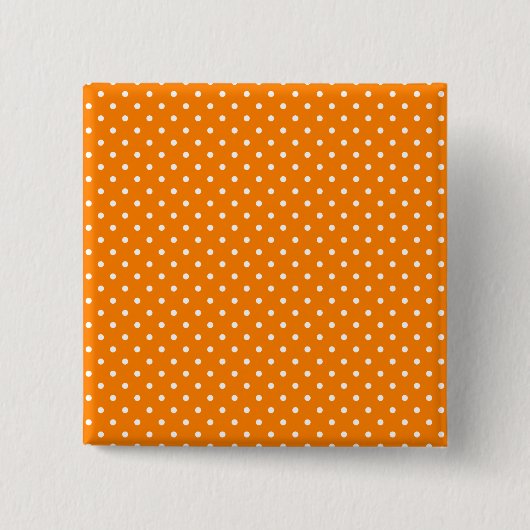 Oranje en witte poka Dots Vierkante Button 5,1 Cm (Voorkant)