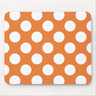 Oranje en witte polka stippen muismat