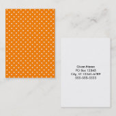 Oranje en witte polka stippen visitekaartje (Voorkant / Achterkant)