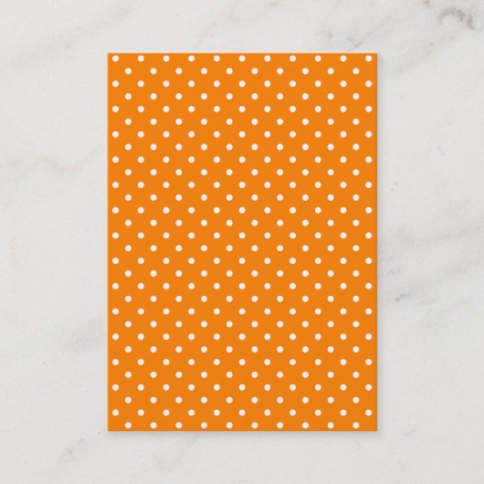 Oranje en witte polka stippen visitekaartje (Voorkant)