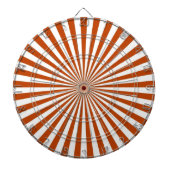 Oranje en witte retro-funky sun strepen dartbord (Voorkant)