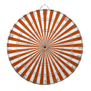 Oranje en witte retro-funky sun strepen dartbord