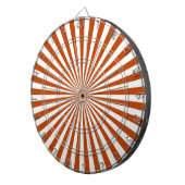 Oranje en witte retro-funky sun strepen dartbord (Voorkant Rechts)
