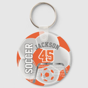 Oranje en witte ⚽ sleutelhanger