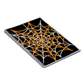 Oranje en witte spinnenweb notitieboek (Rechterzijde)