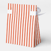 Oranje en witte strepen monogram bruiloft bedankdoosjes (Achterkant)