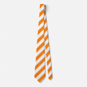 Oranje en witte stripe nekstropdas stropdas (Voorkant)