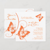 Oranje en witte vlinderwedstrijd kaart (Voorkant / Achterkant)