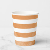 Oranje en witte Waterverf gestreepte partij Papieren Bekers (Achterkant)