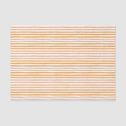 Oranje en witte Waterverf Stripe Tissuepapier (Voorkant)