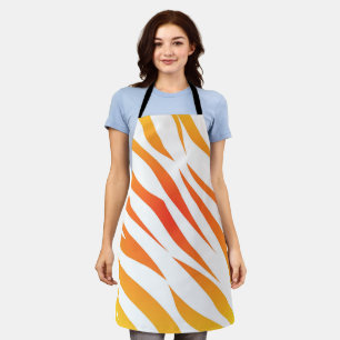 Oranje en witte zebra strepen  schort