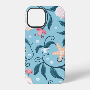 Oranje en witte zeester, schelpen in verschillende iPhone 12 hoesje