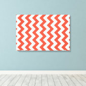 Oranje en witte zigzag canvas afdruk (Insitu (Houten vloer))