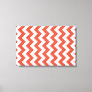 Oranje en witte zigzag canvas afdruk