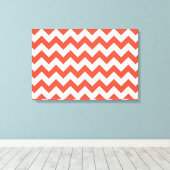 Oranje en witte zigzag canvas afdruk (Insitu (Houten vloer))